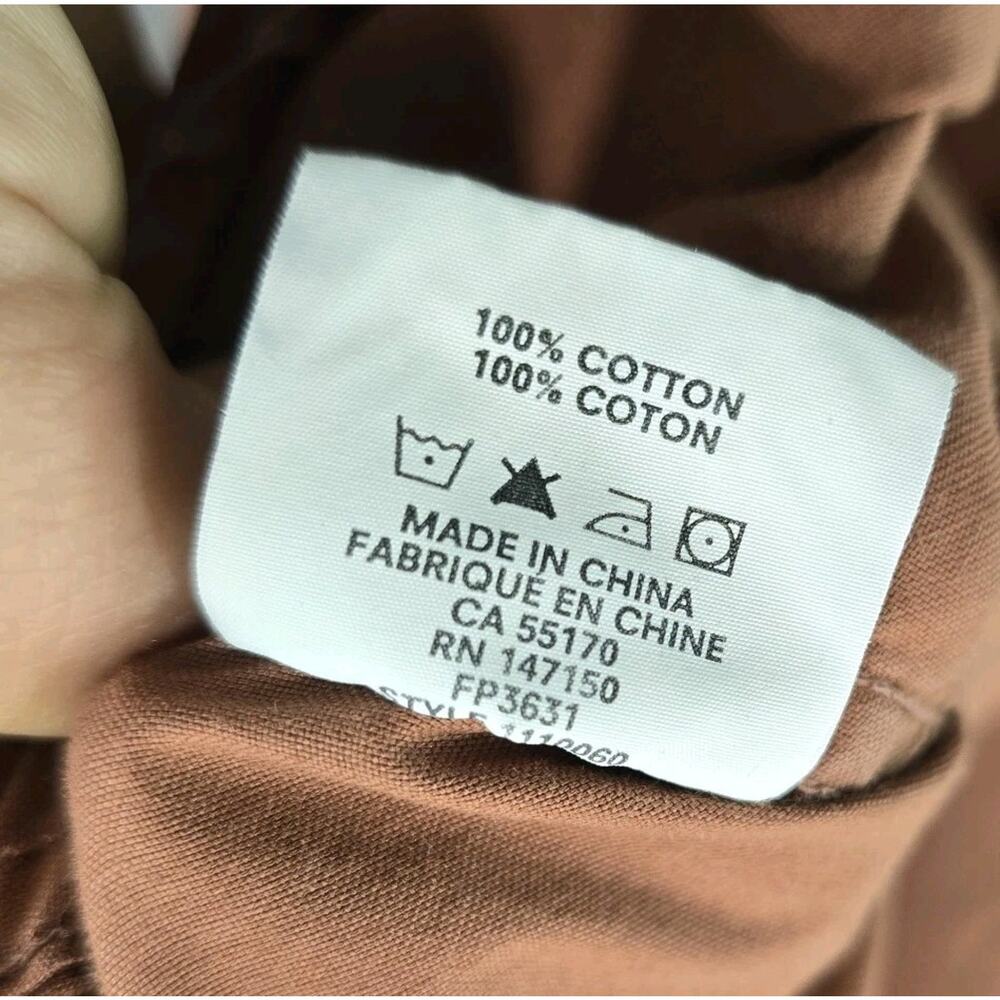 Frank And Oak Shirt Mens Medium Pink Brown Clay Long Sleeve Button Down - Picture 8 of 10